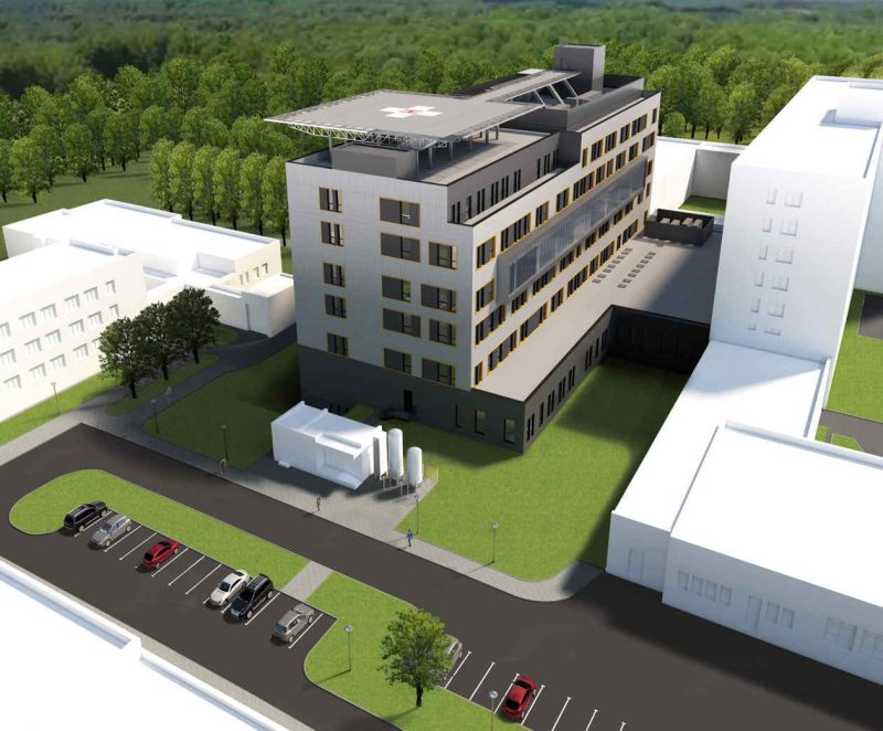 wizualizacja nowego budynku szpitala Biziela